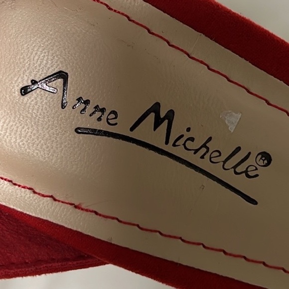 Anne Michelle, Red, Open Toe, Ankle Strap Heels, Size 10 - Picture 15 of 16